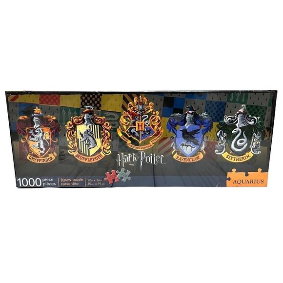 Harry Potter  House Crests 1000 Piece Aquarius  Jigsaw Puzzle New In Box - Picture 2 of 6